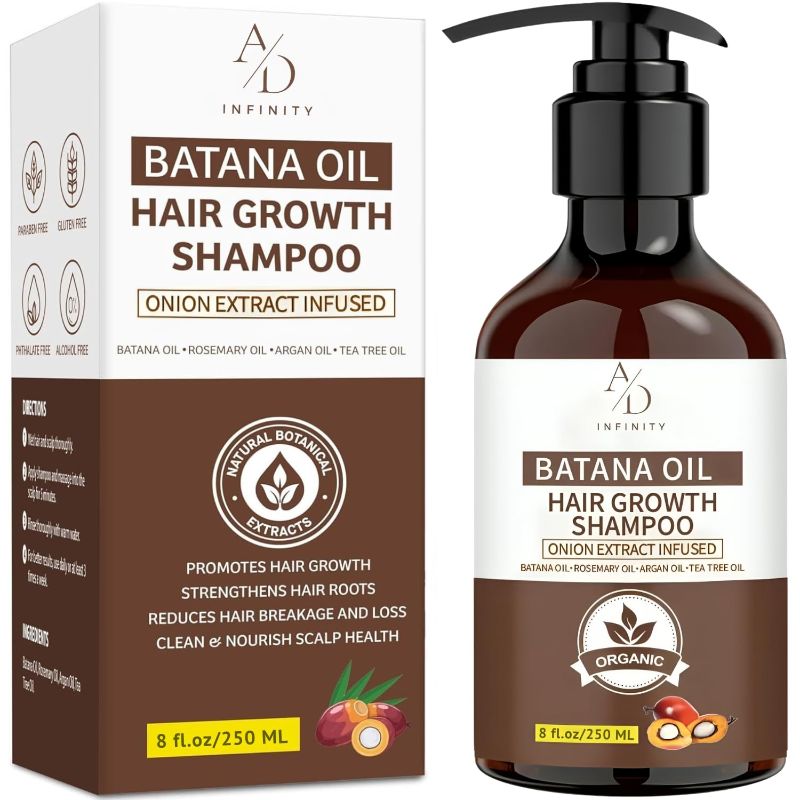 Photo 1 of Batana Oil Hair Growth Shampoo – Onion Extract Infused, Organic Natural Formula with Rosemary & Argan Oil – Reduces Hair Loss, Strengthens Roots & Adds Shine for All Hair Types