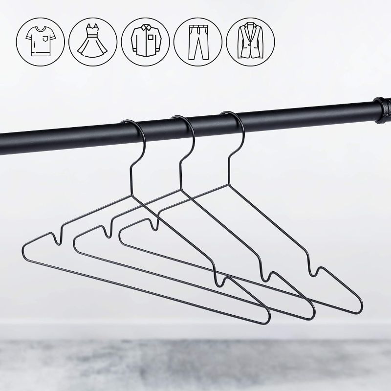 Photo 1 of pamo Black Metal Clothes Hangers - 20 Stainless Steel Black Hangers 16.5"- Coated, Scratch- and Rust-Resistant - Space Saving Clothes Hanger