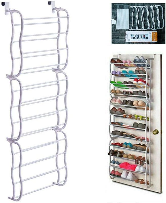 Photo 1 of Fancy Buying Over The Door Shoe Rack Holder - 36 Pair Shoes Hanging Shelf Storage Shoe Organizer with Hooks

