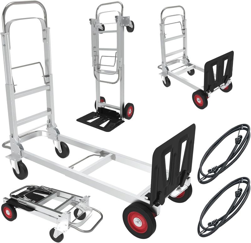 Photo 1 of SuZhi Convertible Hand Truck Dolly Cart, Folding Hand Cart with Wheels for Moving Luggages, Boxes, Large Cartons, 300 Lbs Load Capacity
