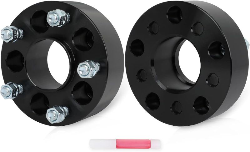 Photo 1 of ECCPP 2X 2 inch 5 Lug Hub Centric Wheel Spacer Adapters 5x4.5 to 5x5 71.5mm CB Fits for Grand for Cherokee for Cherokee for Wrangler JK TJ YJ with 1/2" x20 Studs (Black-2")
