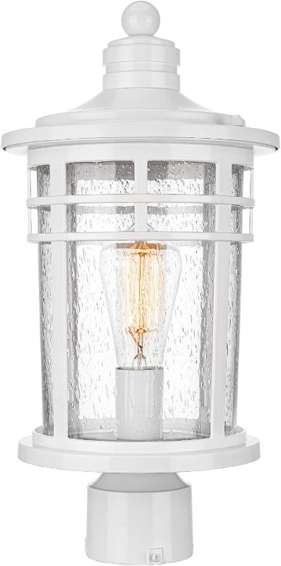 Photo 1 of Darkaway Outdoor Post Lights Lamp Posts Outdoor Lighting, 17inch Large Waterproof Aluminum Post Lights Outdoor Light Fixtures with Glass, Light Posts for Outside Patio Yard (Large, White)
