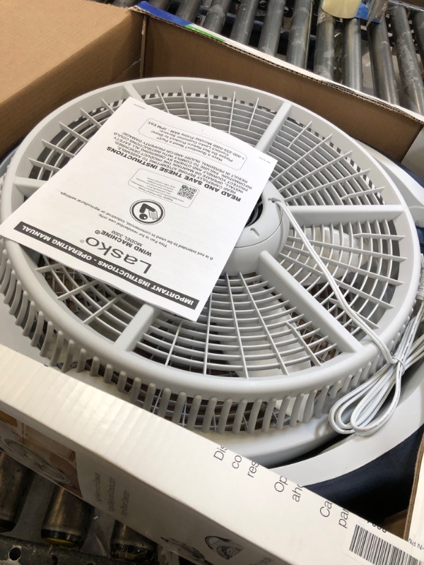 Photo 2 of Lasko Wind Machine Air Circulator Floor Fan, 3 Speeds, Pivoting Head for Large Spaces, 20", 3300, White