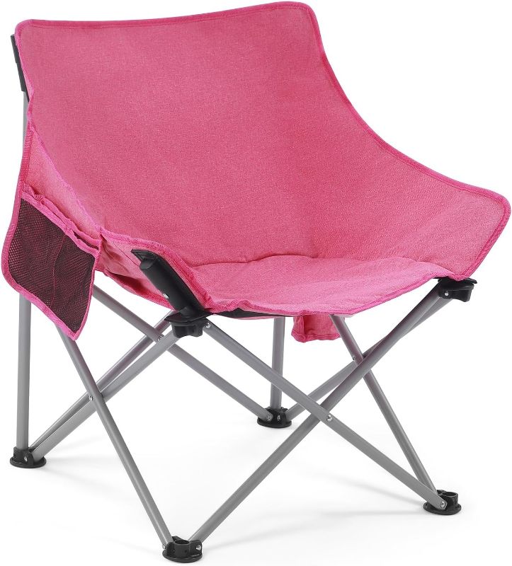 Photo 1 of Camping Chairs - Heavy Duty Camp Folding Chair for Adults Support 350 lbs with Cup Holder and Carriage Bag for Lawn,Camping,Tailgating,and Patio ?Pink?
