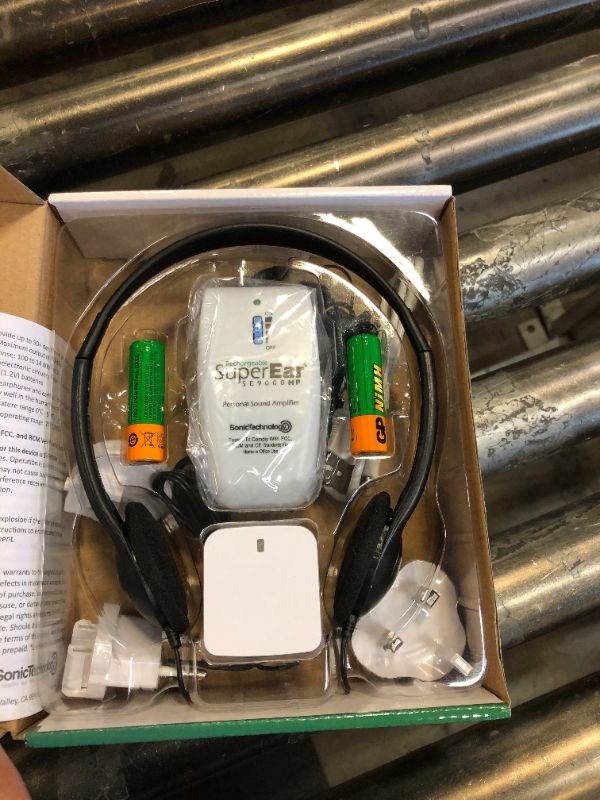 Photo 3 of SuperEar Rechargeable Personal Sound Amplifier Model SE9000HP (PSAP) - 50dB Amplifier with Headphones, Earbuds, and Tactile 3 Tone Frequency (Hi-Med-Low) for Adults, Audiologists, Seniors, and Elderly