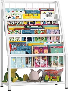 Photo 1 of JAQ Bookshelf for Toddlers - 4 Tier Metal Kids Bookshelves Toy Storage Organizer