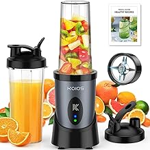 Photo 1 of Limited-time deal: KOIOS 900W Smoothie Blender, Personal Blender for Shakes and Smoothies with 2 BPA-Free 22 oz Portable Blender Bottles and To-Go Lids, Single Serve Mixer Blender for Juices Baby Food, Nutritious Recipe https://a.co/d/iNVkOue