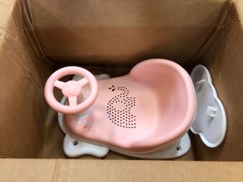 Photo 2 of Baby Bath Seat with Tray for Babies 6 Months & Up, Baby Bathtub Seat with Ultra Strong Suction Cups, Infant Bathtub Support Chair Soft Cushion & Ergonomic Backrest, Ideal Gift for Infants (Pink)