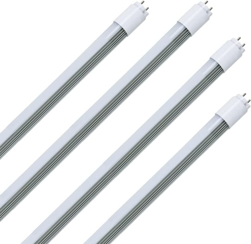 Photo 1 of 4FT 48 inch led Replacement for Fluorescent Tube Light, Dual Ended F32T8/F40T12 Bulb, 18W 5000K 2520lm, Ballast Compatible or Bypass, 1-10V Dimmable, DLC&UL Listed, Type a/b-4 Pack

