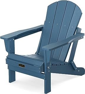 Photo 1 of SERWALL Folding Adirondack Chairs Weather Resistant for Outdoor, Patio, Lawn, Garden, Backyard Deck, Fire Pit - Blue 