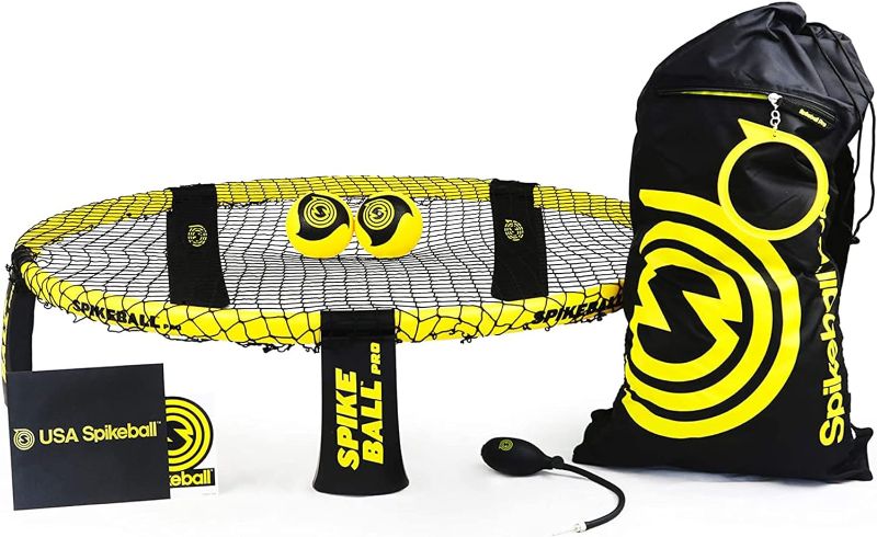 Photo 1 of Spikeball Pro Kit (Tournament Edition) - Includes Upgraded Stronger Playing Net, New Balls Designed to Add Spin, Portable Ball Pump Gauge, Backpack - As Seen on Shark Tank TV
