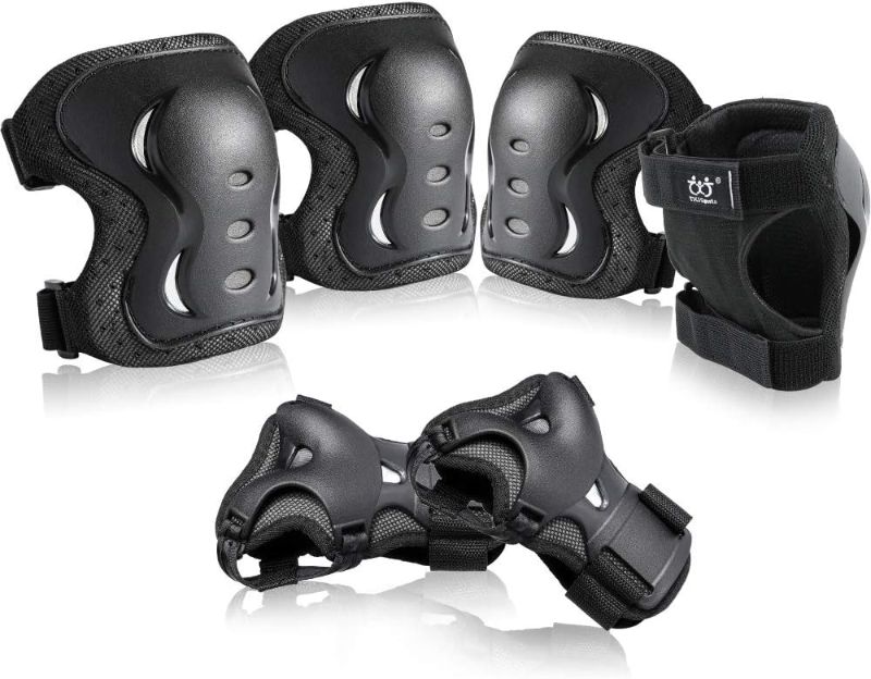 Photo 1 of Kids/Adult/Youth Knee and Elbow Pads with Wrist Guards 3 in 1 Protective Gear Set for Skateboarding Cycling BMX Bike Scooter Skating Rollerblading Riding
