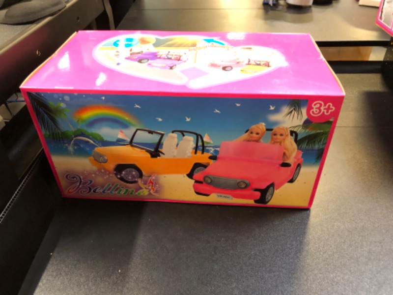 Photo 2 of Fashion Car for Dolls, Sunlight Changes Color Off Road Doll Vehicle with Working Seat Belts Pink Color Changing Purple Kids Toy Cars Ideal Gift for Girls Boys Increase Children's Fun Purple Vehicle Car