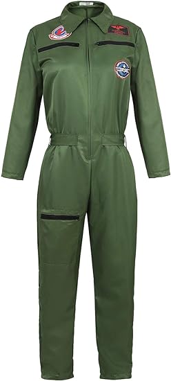 Photo 1 of Pilot Costume for Women Military Flight Suit Army Coveralls Jumpsuit Small 
