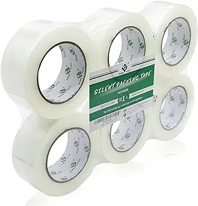 Photo 1 of BOMEI PACK Silent Packing Tape, 2.4Mil x 1.88” x 110yds, Heavy Duty Clear Packaging Tape for Moving Boxes, 6 Rolls
