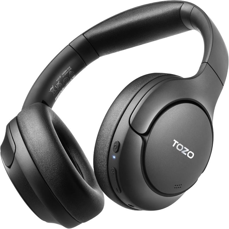 Photo 1 of Tozo Ht2  Active Noise Cancelling Headphones, Wireless Over Ear Bluetooth Headphones, 60H Playtime, Hi-Res Audio Custom EQ via App Deep Bass Comfort Fit Ear Cups, for Home Office Travel
