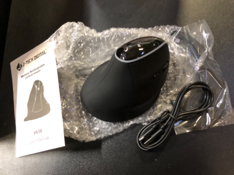 Photo 2 of J-Tech Digital Ergonomic Mouse with Wireless Connection, Removable Palm Rest, Thumb Buttons, Rechargeable Battery, 800 DPI, Compatible with Windows and MAC OS
