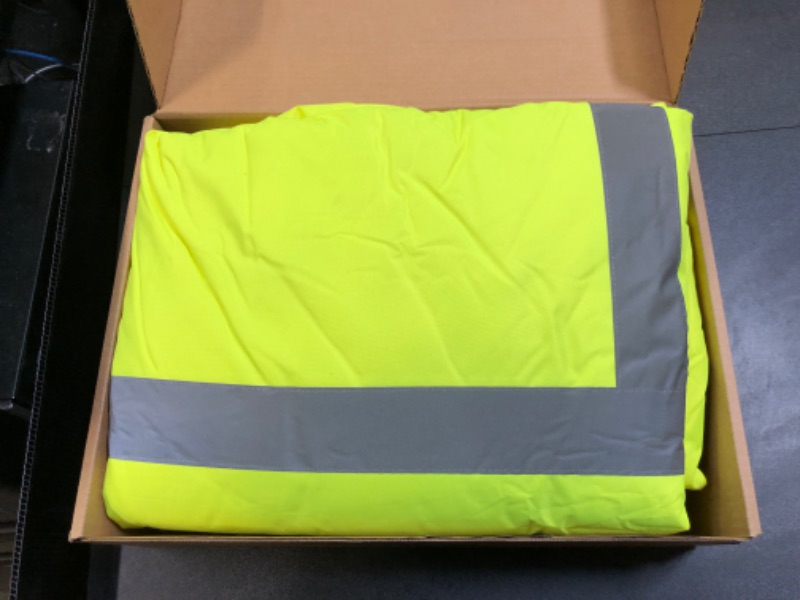 Photo 2 of Safety Jacket, High Visibility Reflective Bomber Jackets for Men, Hi-Vis Construction Jacket Large 