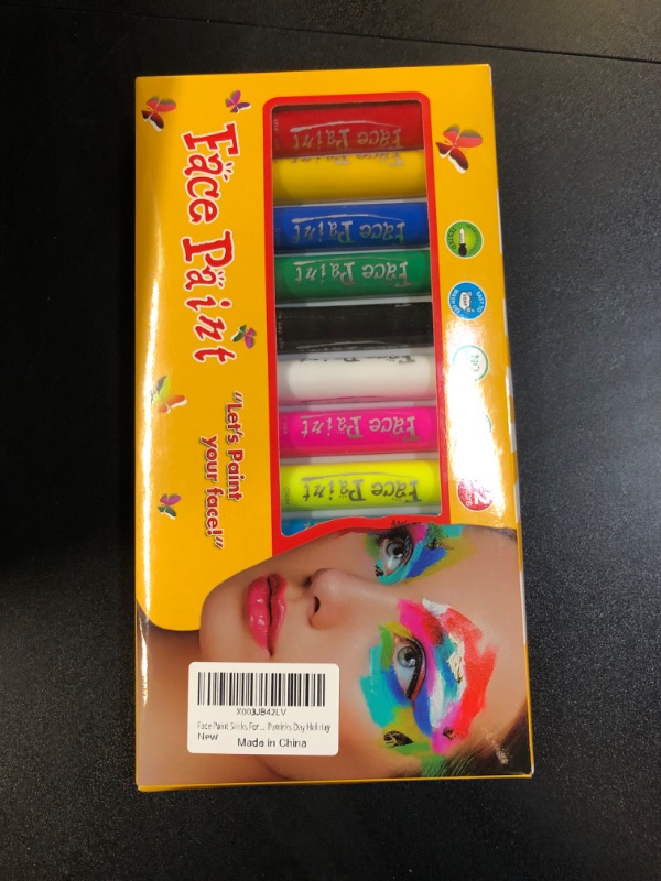 Photo 1 of Face Paint Sticks For Kids,12 Pcs Face Paint Kit Twistable Face Painting Art Crayons Fluorescent Color Non-toxic and Washable for Birthday Halloween Cosplay St. Patricks Day Holiday