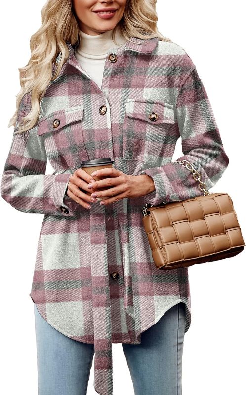 Photo 1 of PRETTYGARDEN Women's Fall Fashion Winter Trench Coats Lapel Button Down Peacoat Belted Outerwear Casual Jackets XL
