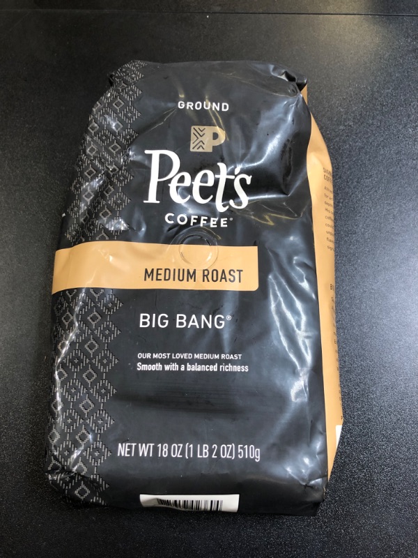 Photo 2 of Peet's Coffee Coffee, Ground, Medium Roast, Big Bang, Peetnik Pack - 18 oz (BB 05/20/24)