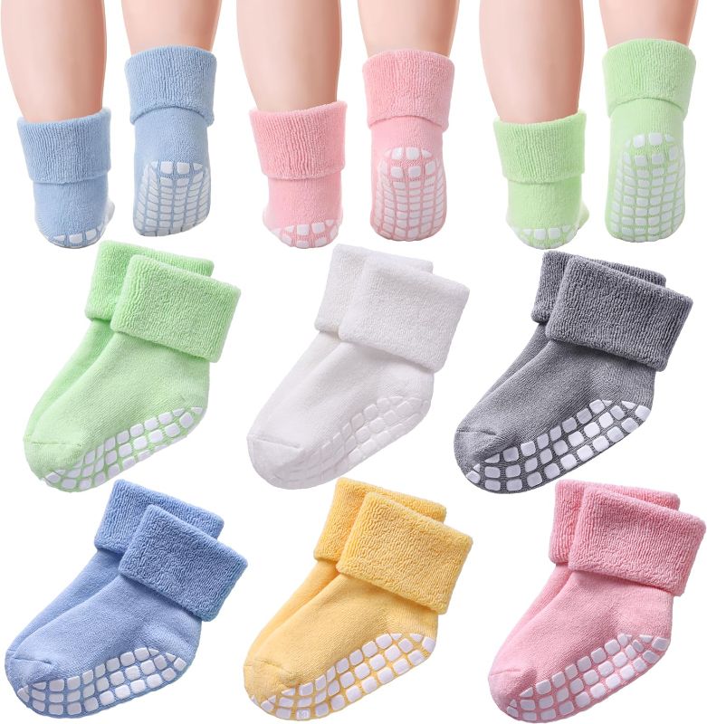 Photo 1 of DYW Baby Non Slip with Grips Socks Infants Toddlers Kids Boys Girls Thick Winter Warm Cotton Gifts Socks

