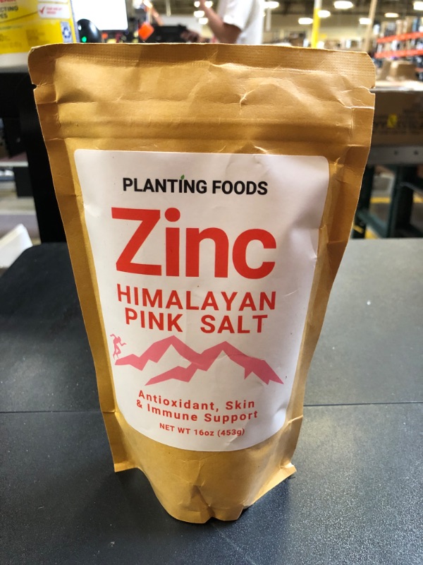 Photo 2 of Himalayan Pink Salt + Zinc | Fine Grain 1 lbs | Premium Organic Pure & Unrefined | Healthy Nutrient & Mineral Dense | Vegan | 11 Month Supply | (1 Pound Bag) Himalayan Salt + Zinc