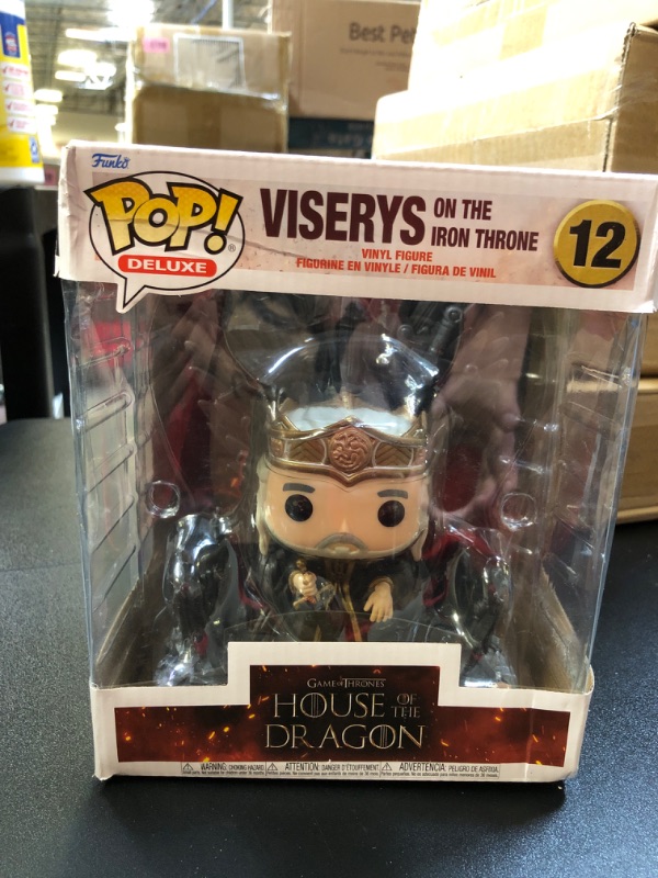 Photo 2 of Funko Pop! Deluxe: House of The Dragon - Viserys on The Iron Throne Vinyl Figurine in Multicolor from Funko