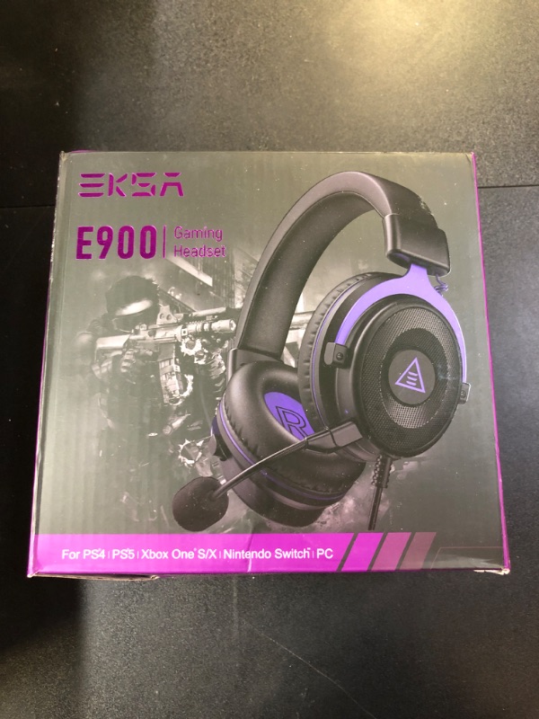 Photo 3 of EKSA E900 Headset with Microphone for PC, PS4,PS5, Xbox - Detachable Noise Canceling Mic, 3D Surround Sound, Comfort Sturdy, Wired Headphone for Gaming, Computer, Laptop, Switch, Handheld (3.5MM Jack) E900 Purple