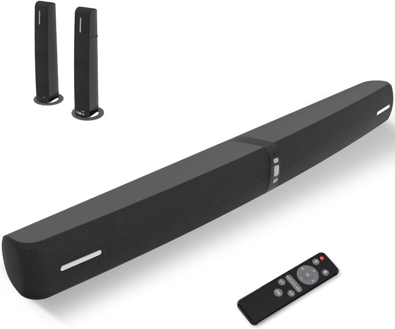 Photo 1 of Sound Bar, 70W Sound Bar for Smart TV, Bluetooth 5.0 Soundbar with Wired & Wireless Connect, Auto Volume Boost, ARC/Optical/AUX Cables & Remote, 2 in 1 Separable Soundbar (32 INCH)
