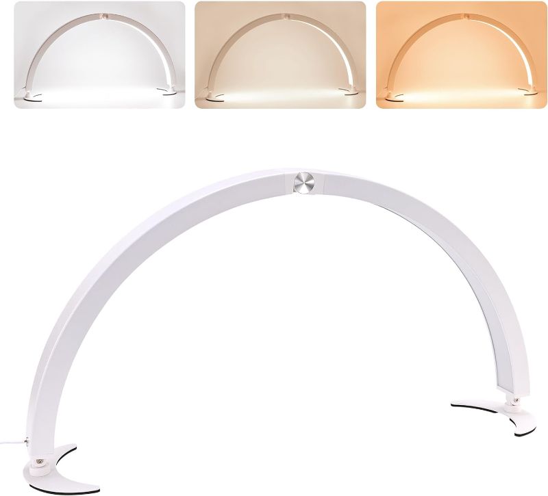 Photo 1 of 29'' Half Moon Light Nail Lamp for Desk, Foldable Half Moon Led Nail Tech Light, Arc Nail Table Lamp with 7 Tones, 10 Adjustable Brightness for Nails, Manicure, Eyebrows, Lash Extensions, Tattoo
