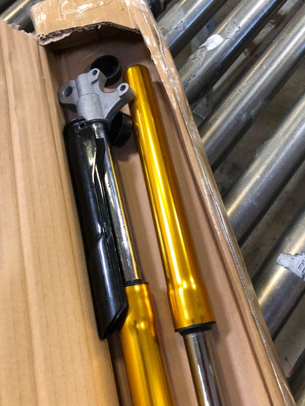 Photo 1 of 630MM Front Inverted Fork 45MM/48MM with Shock Protector Cover for Mini Pit Monkey Bike Dirt Pit Bike CRF KLX (Gold)