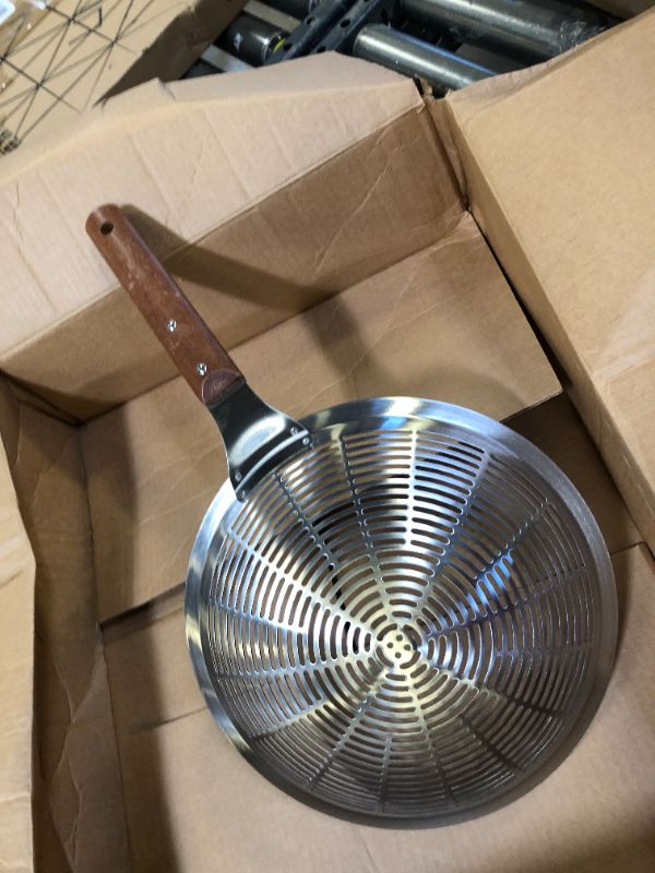 Photo 1 of  Stainless Steel Strainer Spoon with Wooden Handle