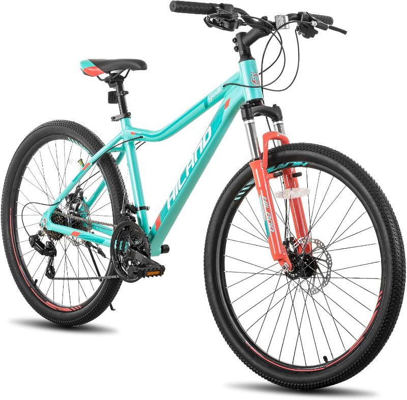 Photo 1 of Hiland 20 26 Inch Mountain Bike for Women Girl, 21 Speed with Lock-Out Suspension Fork, Aluminum Frame MTB, Adult Ladies Womens Bike Mens Bicycle for Kids Boys Grils
