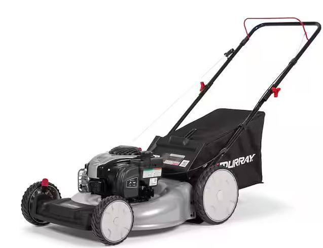 Photo 1 of MURRAY 21 in. 140 cc Briggs and Stratton Walk Behind Gas Push Lawn Mower with Height Adjustment and with Mulch Bag
