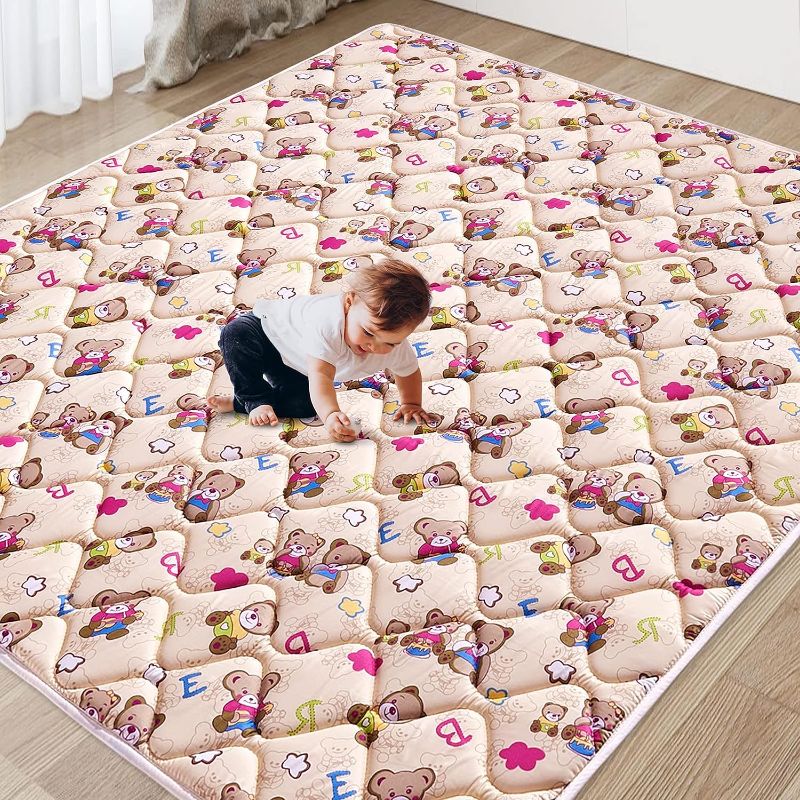 Photo 1 of Vibe bear Baby Play Mat 79" X 71", Thicker Foam One-Piece Crawling Mat, Extra Large Anti- Slip Crawling Mat Activity Playmats for Babies,Toddlers, Infants, Play & Tummy Time
