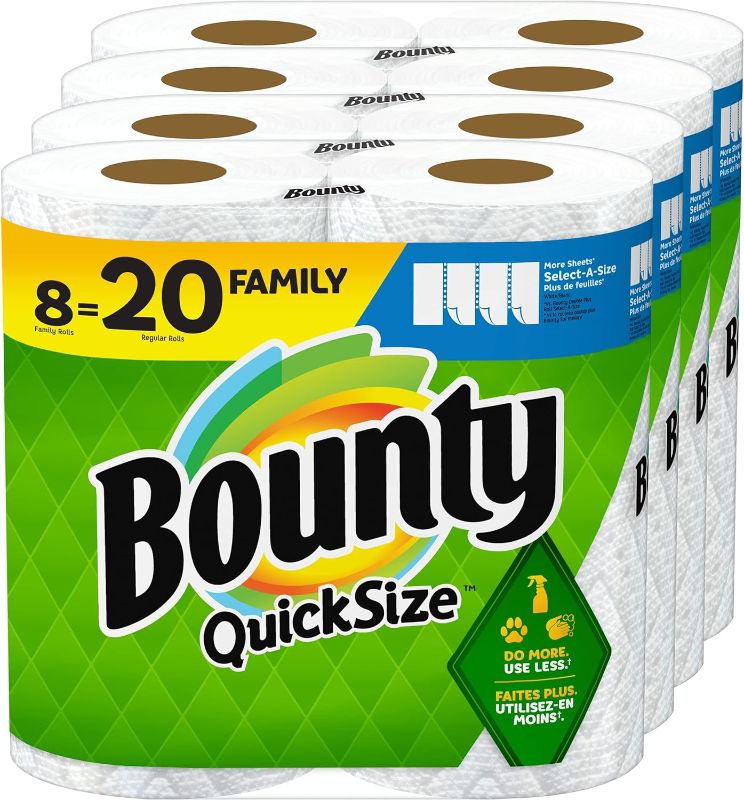 Photo 1 of Bounty Quick Size Paper Towels, White, 8 Family Rolls = 20 Regular Rolls
