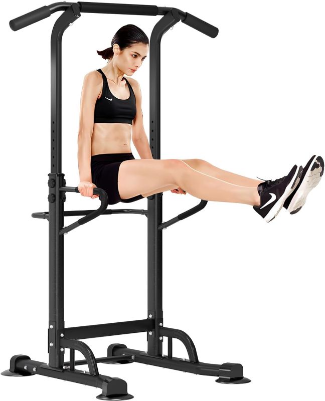 Photo 1 of soges Power Tower Adjustable Height Pull Up & Dip Station Multi-Function Home Strength Training Fitness Workout Station
