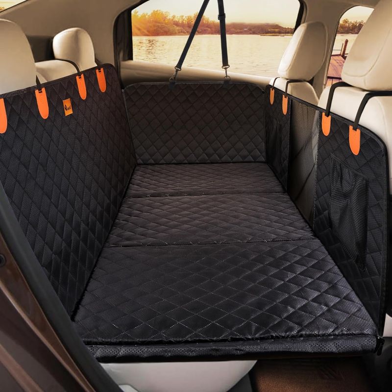 Photo 1 of Back Seat Extender for Dog, Car Seat Cover Back Seat Hard Bottom for SUV Truck, Non-Inflatable Dog Car Bed, Dog Hammock Back Seat Covers for Pet Travel
