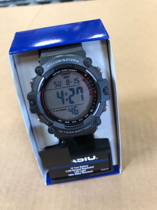 Photo 2 of Casio Illuminator AE1500WH Series | 10-Year Battery | LED Backlight | 5-Alarms | 1/100 Sec Stopwatch | Men's Digital Watch Black Standard