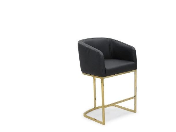 Photo 1 of Tess Faux Leather Counter Stool Chair Gold Base