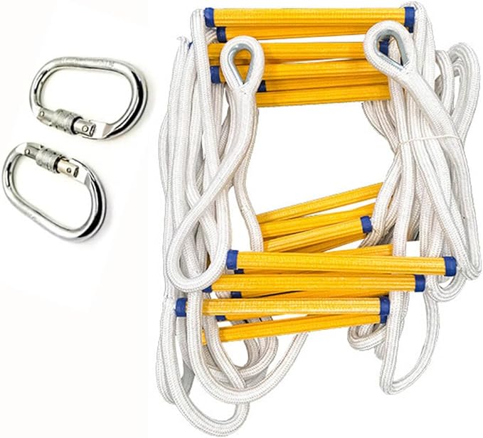 Photo 1 of Emergency Fire Escape Rope Ladder Flame Resistant Safety Rope Ladder with Hooks Withstand Weight up to 2500 pounds(2 Story 16FT/5M)