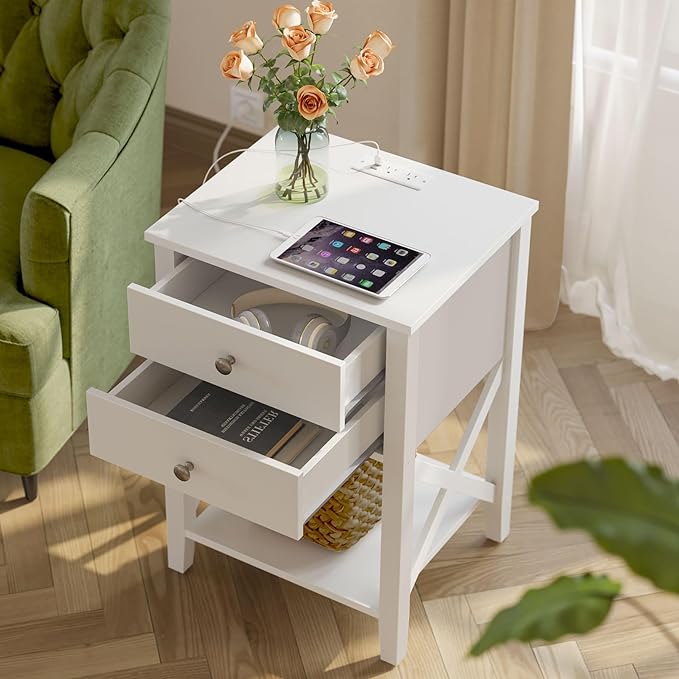 Photo 1 of Double Drawer End Table -White