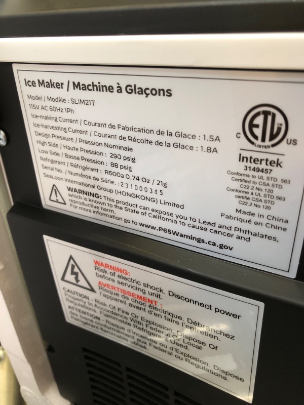 Photo 1 of Silonn Ice Maker Countertop, Stainless Steel Portable Ice Machine with Carry Handle, Self-Cleaning Ice Makers with Basket and Scoop, 9 Cubes in 6 Mins, 26 lbs per Day, Stainless Steel Upgraded Ice Maker New Stainless Steel