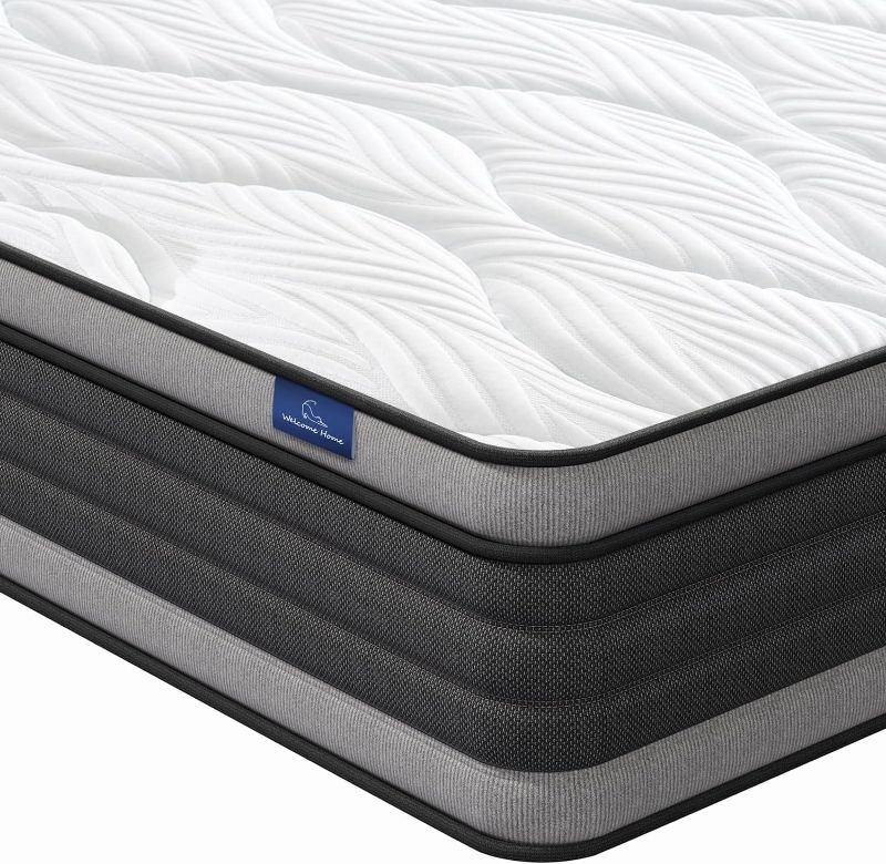 Photo 1 of Vesgantti Full Mattress, 10 Inch Hybrid Full Size Mattress with Memory Foam and Individually Pocket Spring, Pressure Relief and Supportive, Medium Firm Feel, Mattress in a Box
