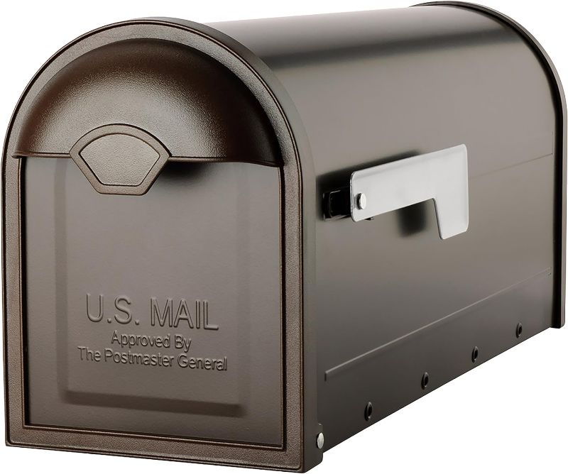 Photo 1 of Architectural Mailboxes 8830RZ-10 Winston Post Mount Mailbox, Rubbed Bronze
