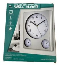Photo 1 of Fine Life 3 in 1 Weather Station Wall Clock Battery Included Gray
