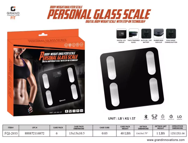 Photo 1 of Grand Innovations Fit Digital Body Weight Personal Glass Scale With Bluetooth
