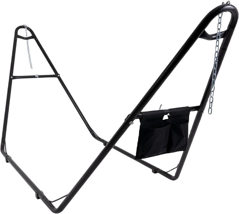 Photo 1 of Hammock Stand Only, 550 LBS Capacity Heavy Duty Hammock Frame for 2 Person Hammock, Fits Hammocks 9 to 14 Ft., for Indoor Outdoor Use
