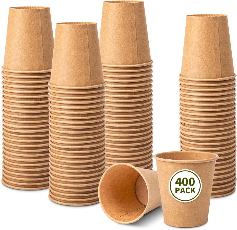 Photo 1 of [400 Pack 3oz Kraft Paper Cups Brown Espresso Cups, Disposable Bathroom Cups Mousewash Cups, Small Paper Cups for Bathroom, Travel, Picnic, BBQ, Communion
